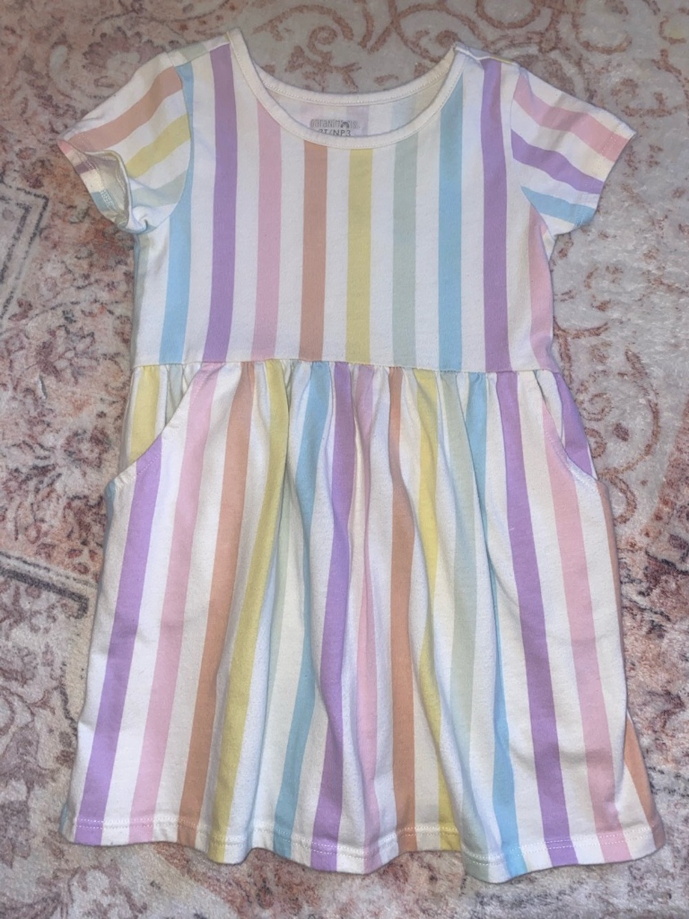 Garanimals Pastel Rainbow Stripe Short Sleeve Dress